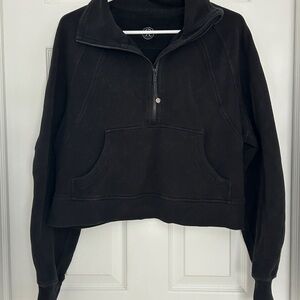 Lululemon Black Scuba Crop Half-Zip Pullover Sweatshirt
